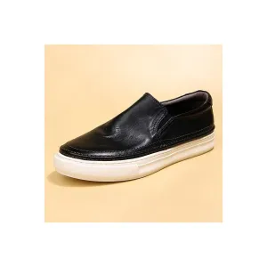 Elegant Leather Slip On High End Sneakers