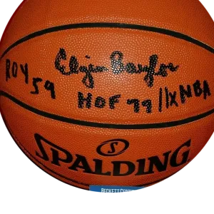 Elgin Baylor Los Angeles Lakers signed Basketball HOF 77 ROY 59 11X AS (Beckett COA)