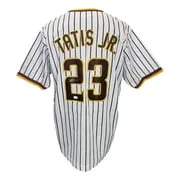 Fernando Tatis Jr. Signed Custom White Pinstripe Pro Style Baseball Jersey JSA