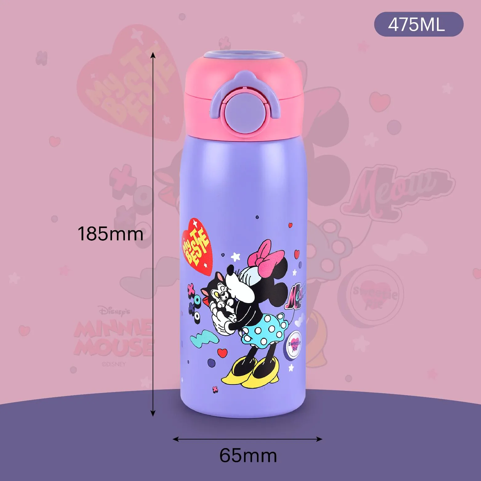 Giggle 3D Touch & Feel Designs One Click Push Thermosteel Flask, 380 ml