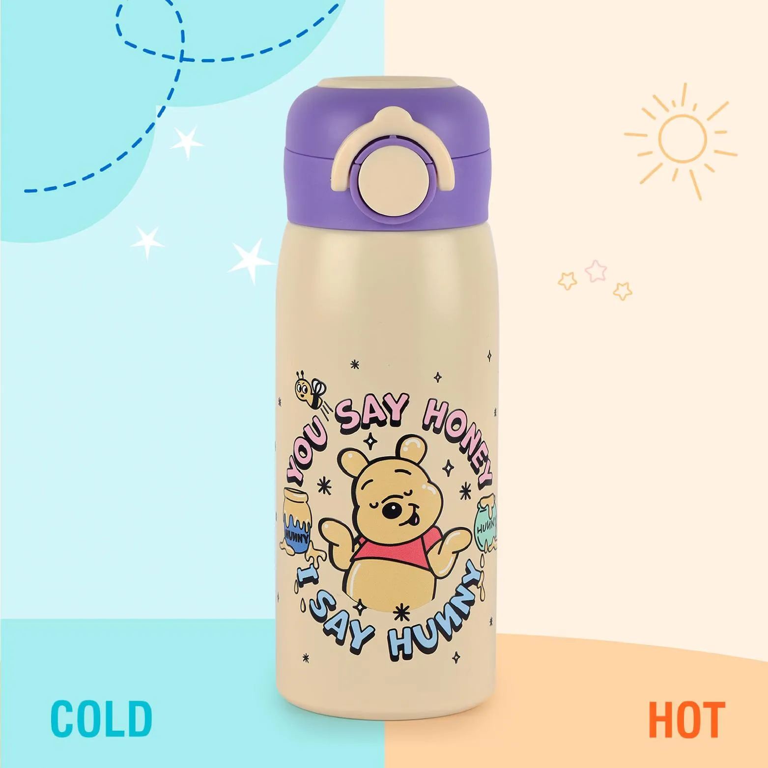 Giggle 3D Touch & Feel Designs One Click Push Thermosteel Flask, 380 ml