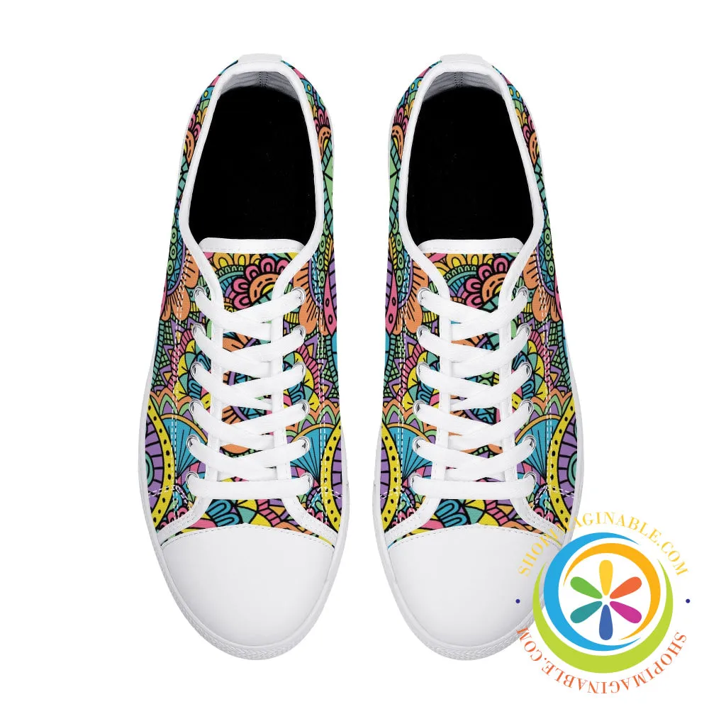 Happy Doodle Ladies Low Top Canvas Shoes