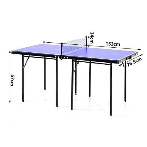 HOMCOM Folding Mini Compact Table Tennis Top Ping Pong Table Set