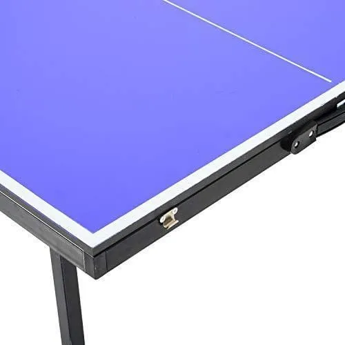 HOMCOM Folding Mini Compact Table Tennis Top Ping Pong Table Set