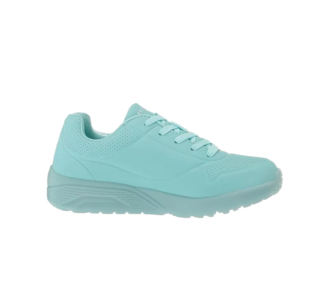 Kids Skechers Uno Ice Turquoise Comfy Unisex Running Shoe