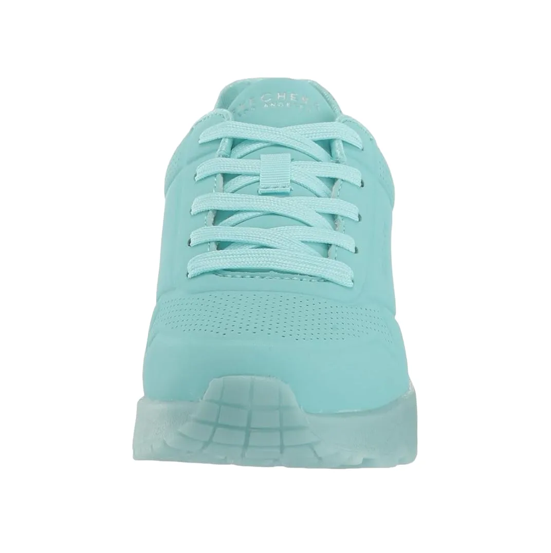 Kids Skechers Uno Ice Turquoise Comfy Unisex Running Shoe