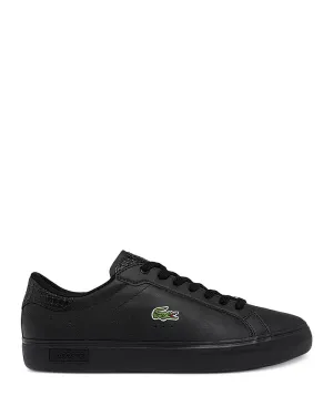 LACOSTE POWERCOURT 1121 1  SMA LTH -MENS / BLACK/BLACK