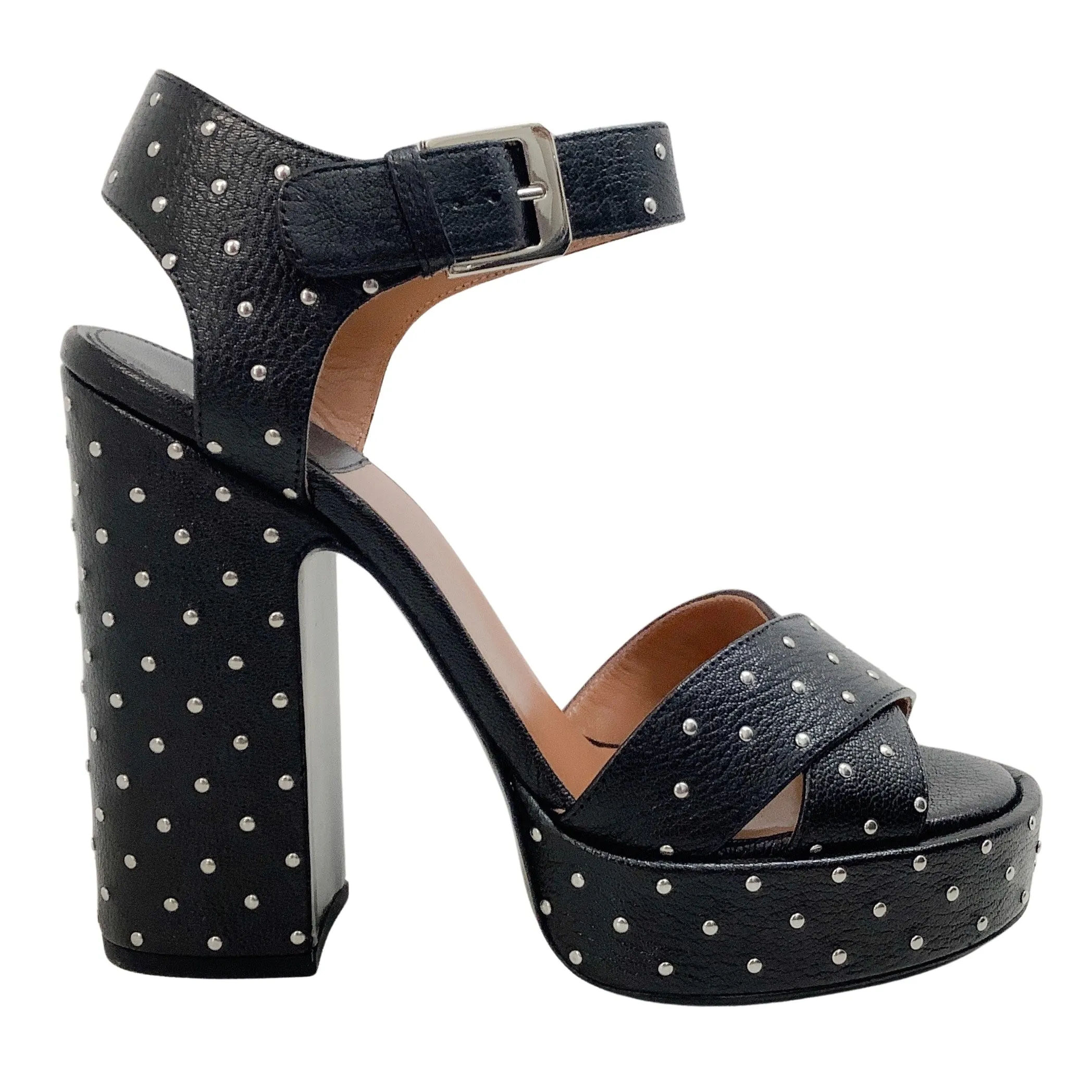 Laurence Dacade Black Leather Rosange Studded Platform Sandals