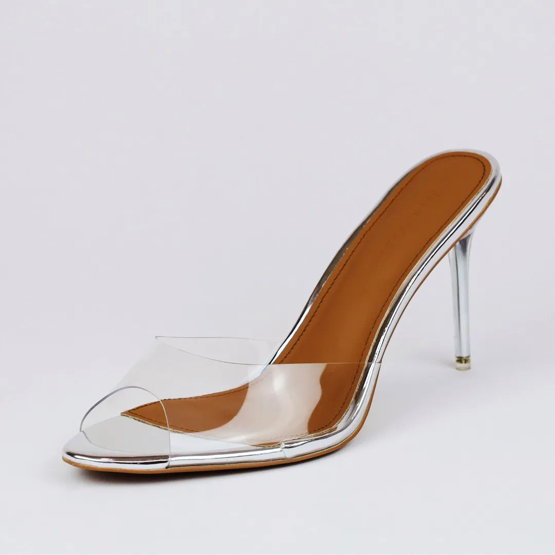 Lori Glass Slipper Mules 90 mm