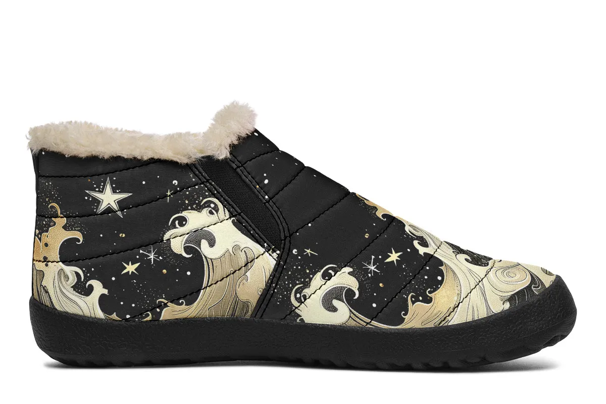 Lunar Tide Winter Sneakers - Warm & Easy Slip-On Shoes Lined with Vegan Wool with Anti-Slip Soles