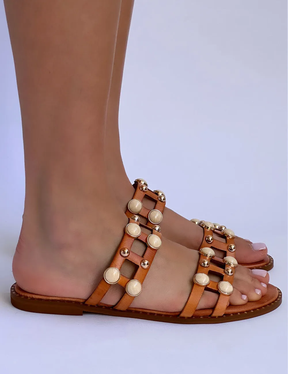 MAKIS KOTRIS 04-645 NATURAL SANDALS