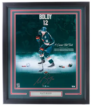 Matt Boldy Signed Framed 16x20 Minnesota Wild First Hat Trick Photo Fanatics