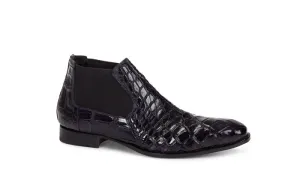 Mauri - 4755 "Affari" Hand-Painted Black Alligator Chelsea Boots