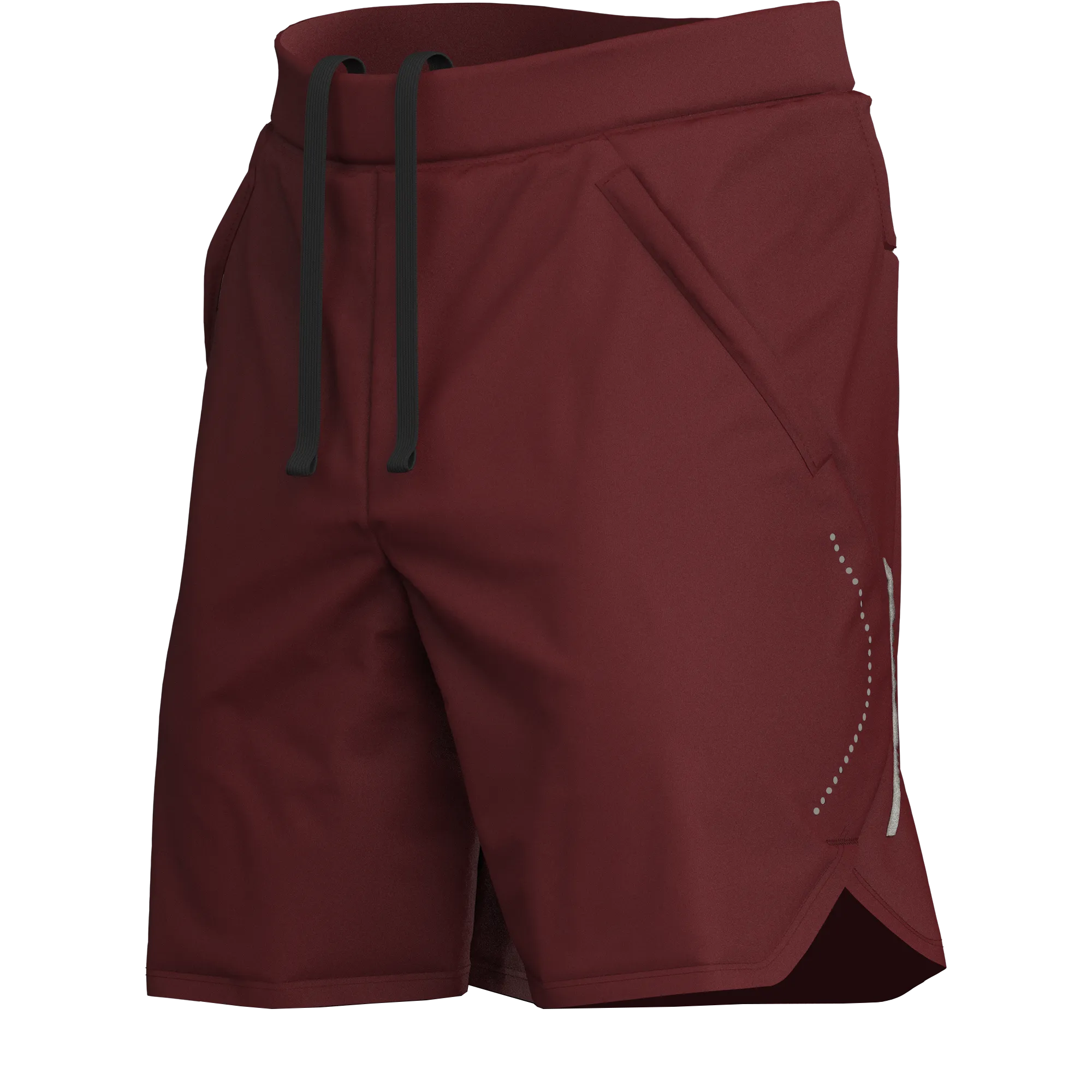 Men's Burgundy Sports Shorts for Running & Gym