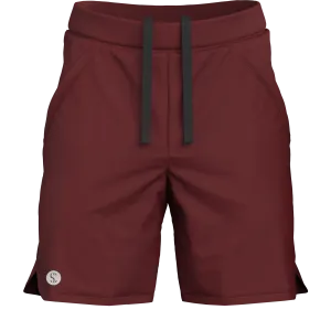 Men's Burgundy Sports Shorts for Running & Gym