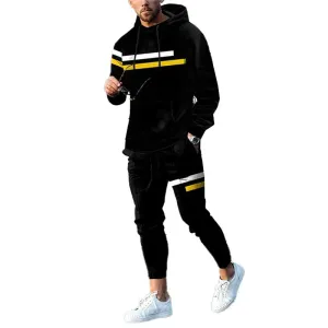 Men's Fashion Hooded Sweatshirt Set 70961945YM