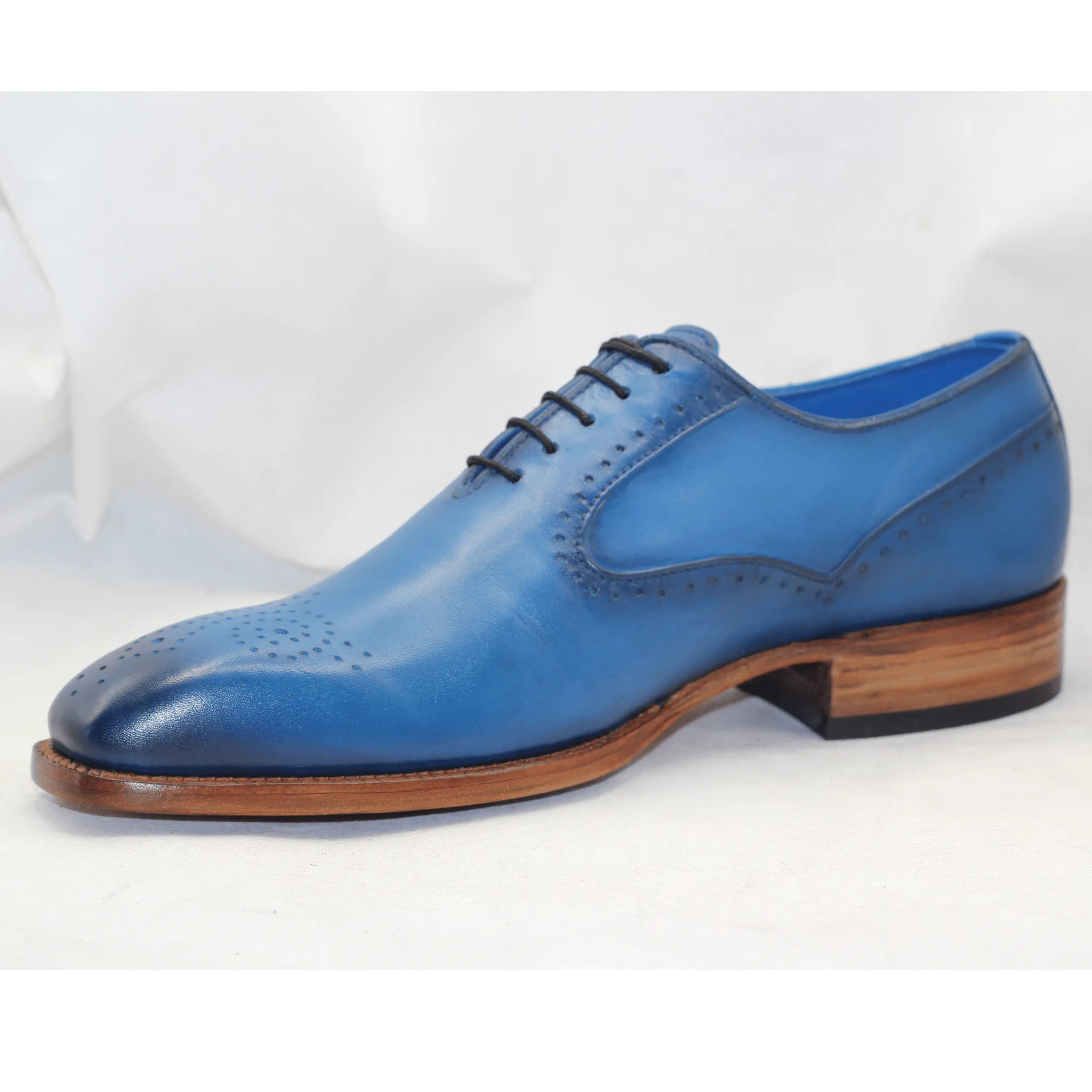 Men's Luxury Blue Oxford Shoes – Handcrafted Elegance Premium Blue Dress Shoes for Men – Timeless Style