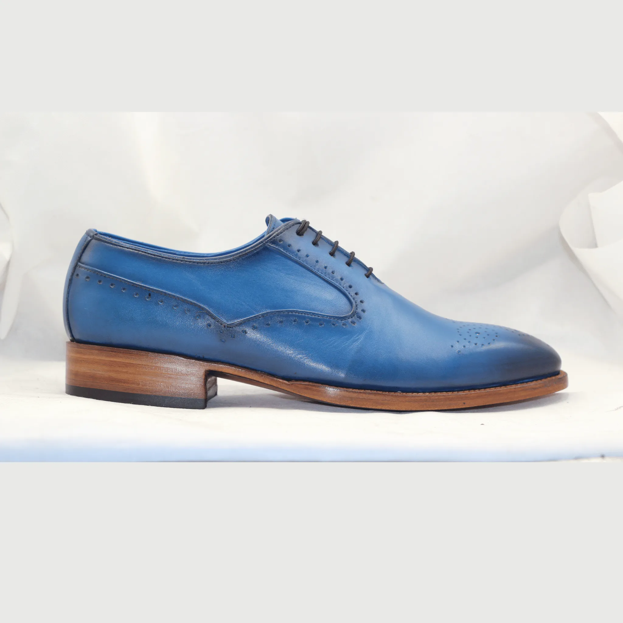 Men's Luxury Blue Oxford Shoes – Handcrafted Elegance Premium Blue Dress Shoes for Men – Timeless Style