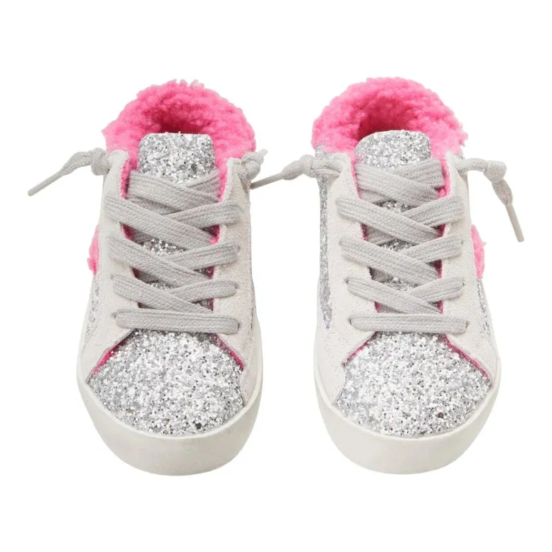 Mini Dreamers Ivy Glitter Fuzzy Bolt Sneakers