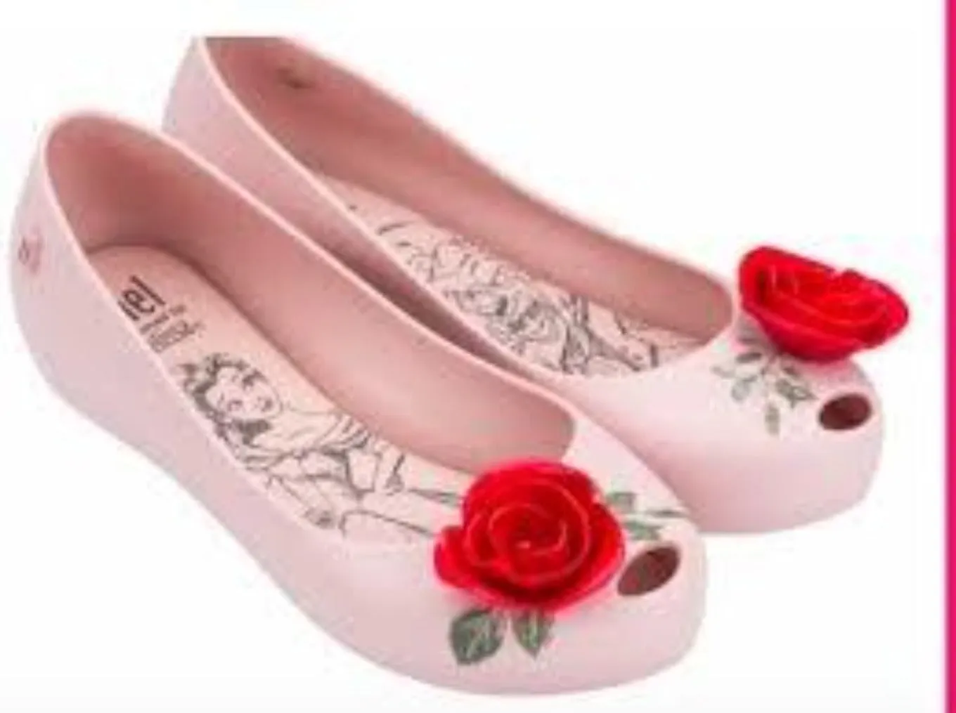 Mini Melissa Ultra Girl Beauty & the Beast Pink Rose Shoes