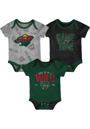 Minnesota Wild Game Time Infant 3 Piece Creeper Set