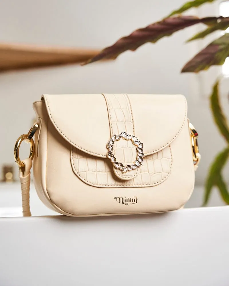 Mira Vegan Leather Crossbody Bag | Cream Croc