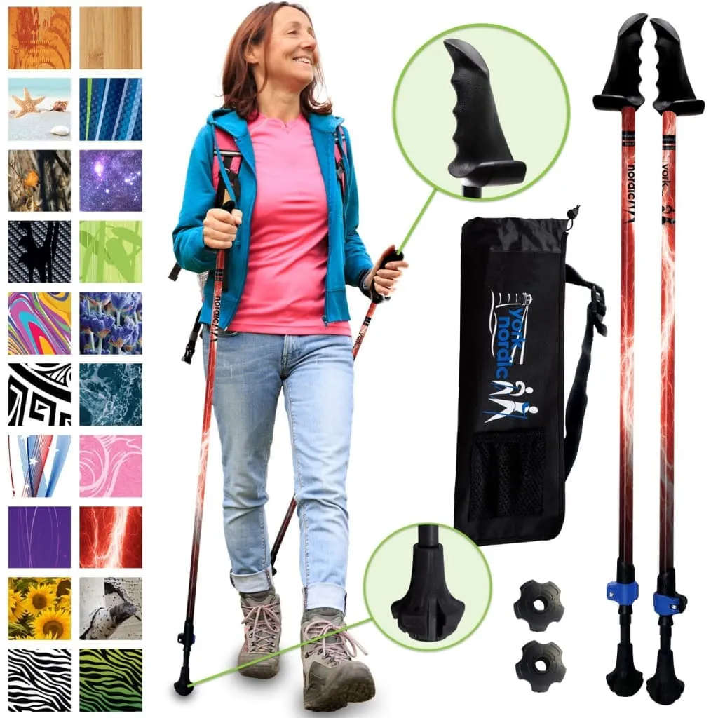 Motivator Walking Poles for Balance and Rehab - Patented Stability Grips - Lightweight, Adjustable, and Collapsible -2 Pieces Adjustable w/flip Locks, Detachable feet and Travel Bag - For Heights up to 6'2"