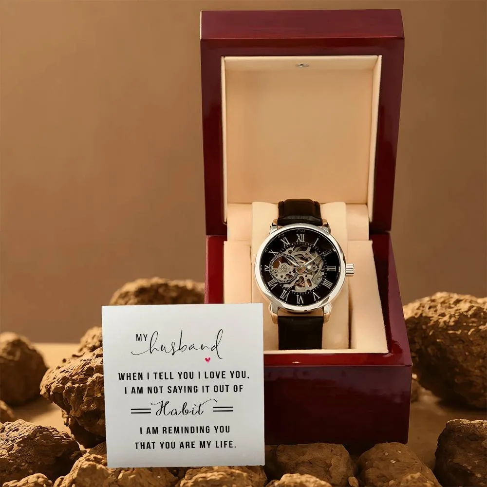 My Husband when I tell you I love you, Men's Openwork Watch