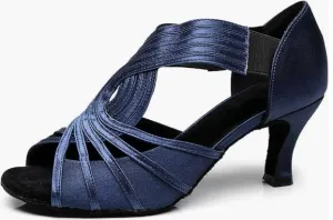 Navy Blue Ballroom Latin Dance Shoes Salsa Dancing Shoes