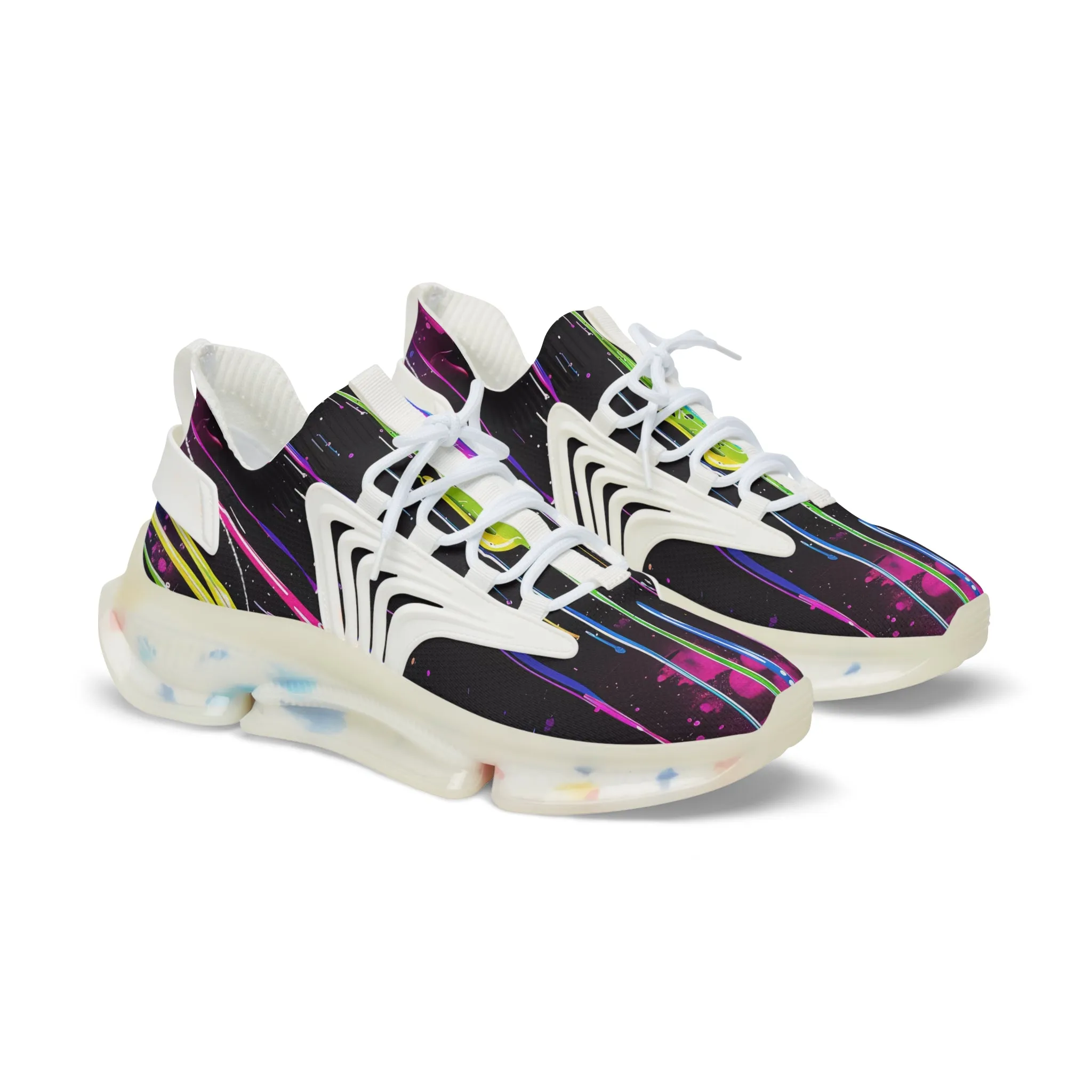 Neon Paint Drips Ver 6 - Men's Mesh Sneakers