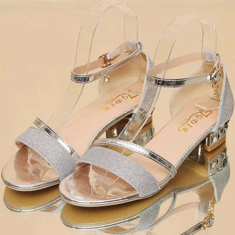 New Fashion Woman Summer Gold Open Toe Sandal Dress Shoes Womens High Heels Sandals Platform Wedges Heeled Pumps Ladies Shoe