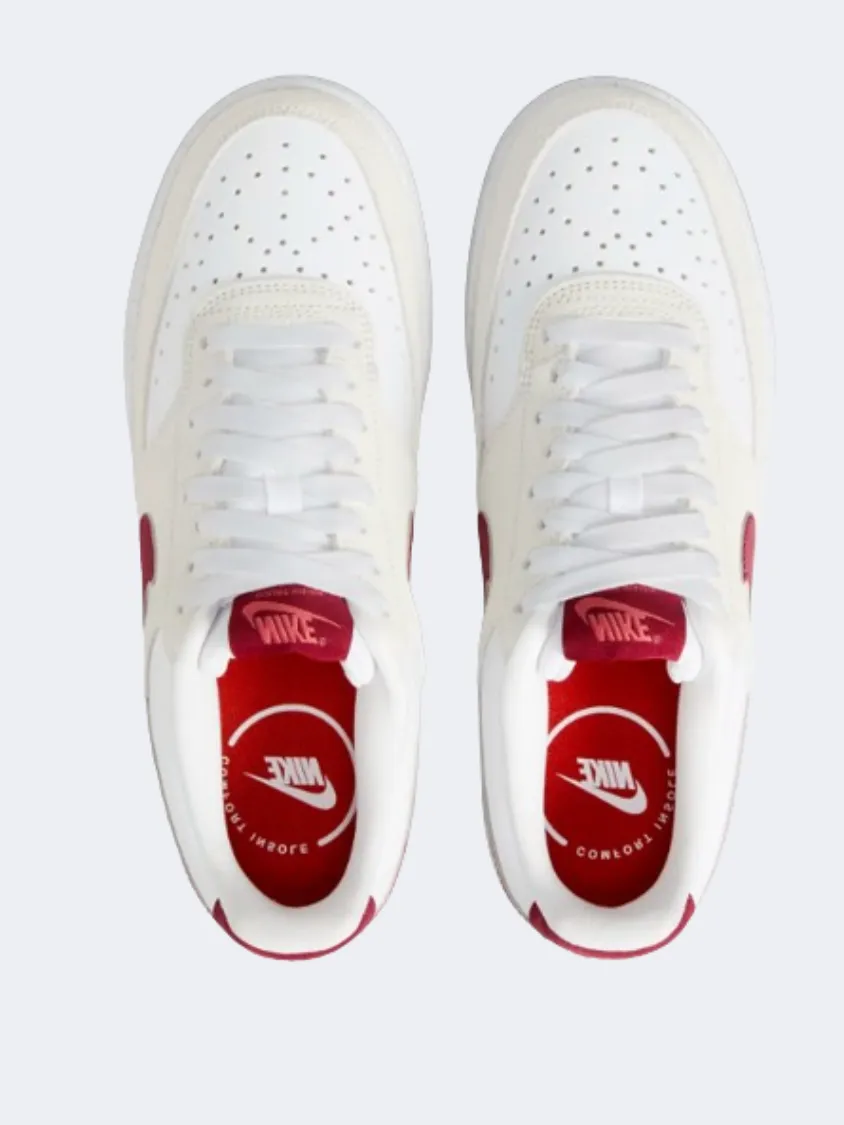 Nike Court Vision Women Lifestyle Shoes White/Adobe/Red