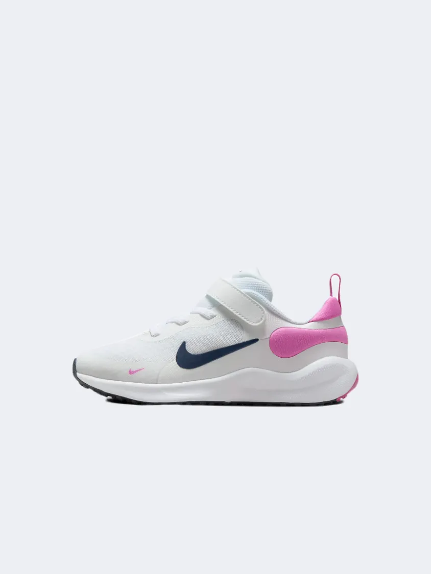 Nike Revolution 7 Psv Ps-Boys Running Shoes White/Pink/Navy