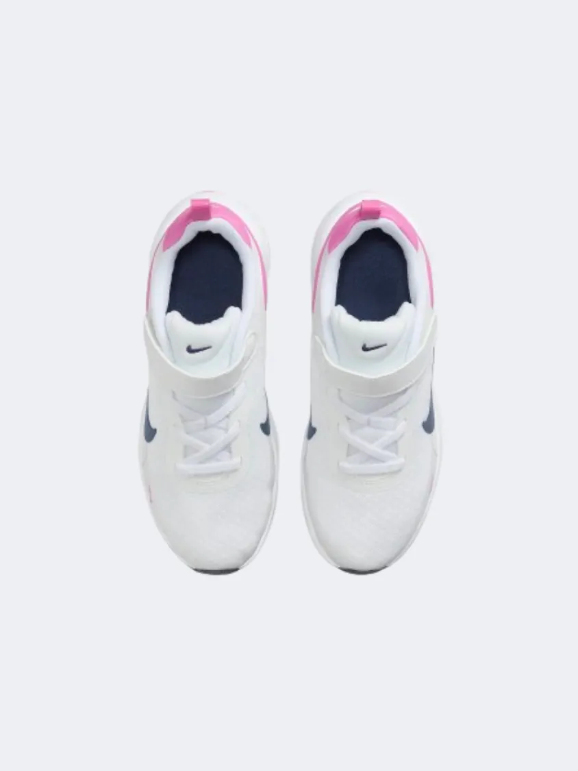 Nike Revolution 7 Psv Ps-Boys Running Shoes White/Pink/Navy