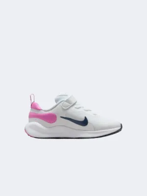 Nike Revolution 7 Psv Ps-Boys Running Shoes White/Pink/Navy