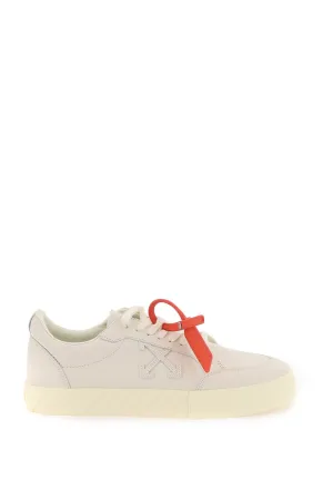 Off-white leather low vulcanized sneakers