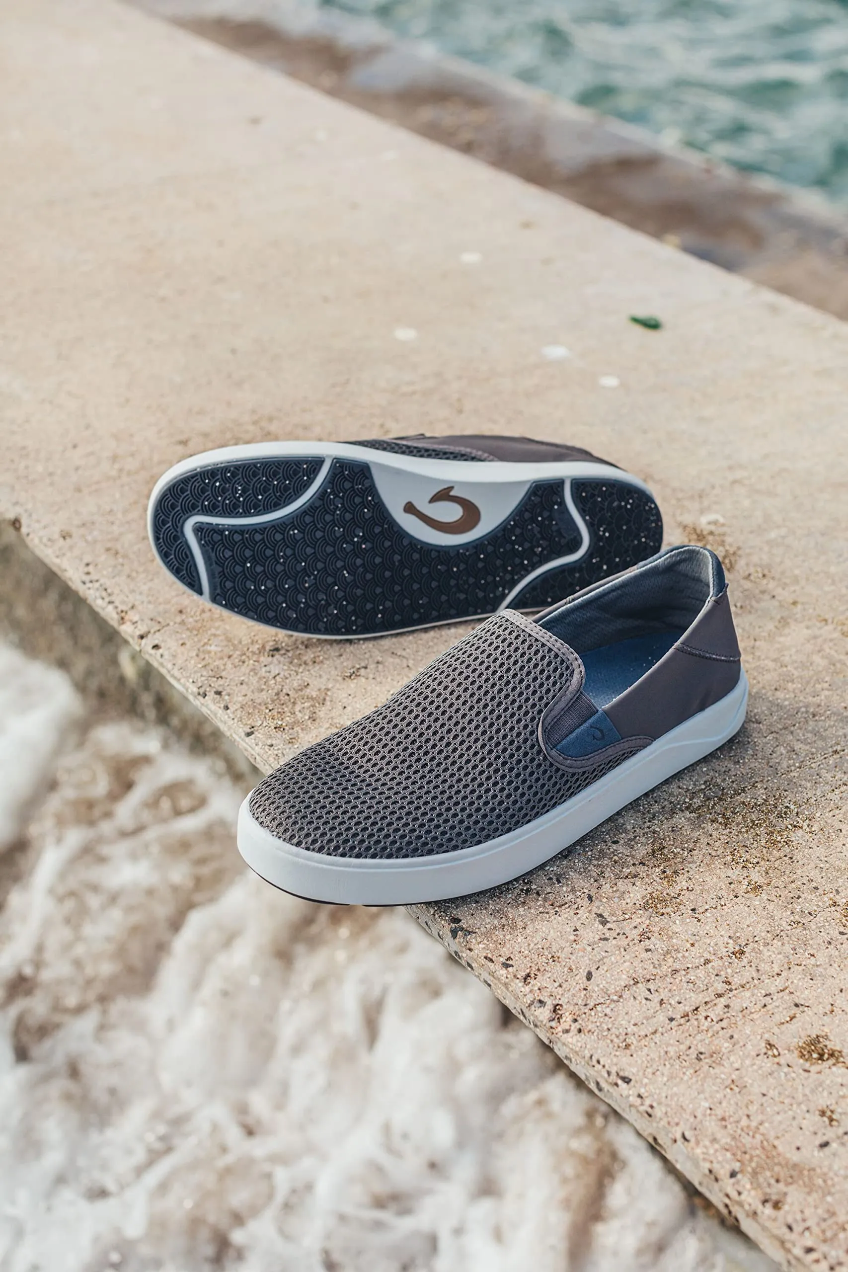 OLUKAI Lae'ahi Men's Slip On Sneakers Pavement/Pavement