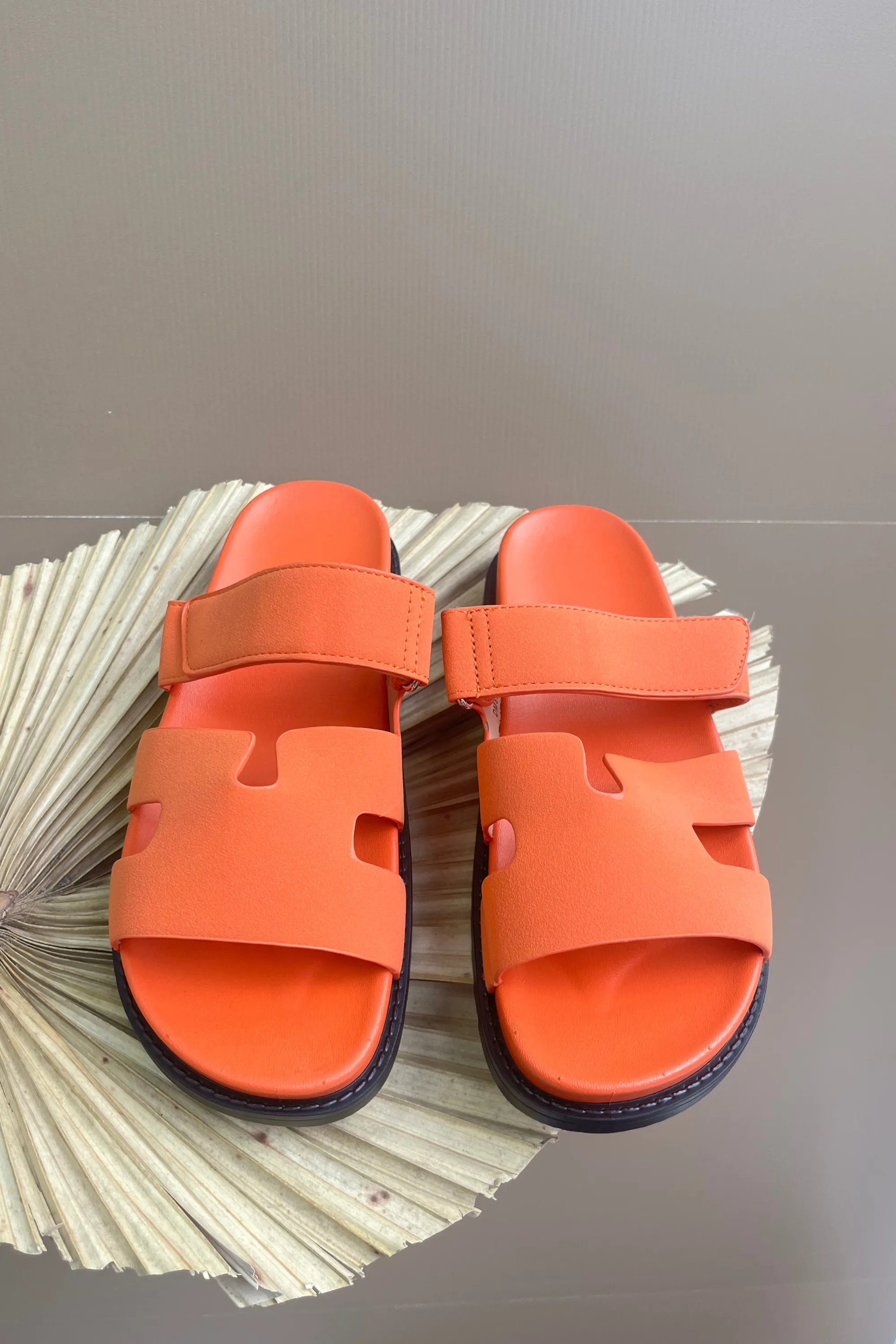 Orange strap sandals