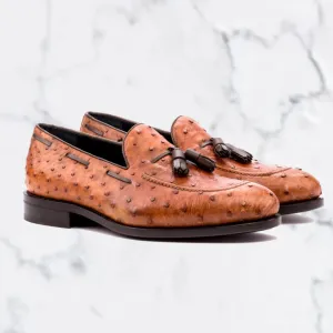 Ostrich - Welted Loafer - Cognac