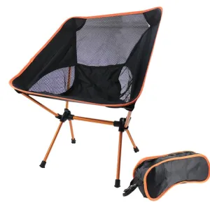 Outdoor Camping Lounge Beach Portable Folding Chair(Orange)