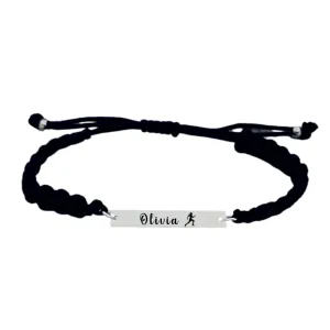 Personalized Engraved Running Bar Rope Bracelet