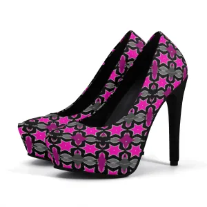 Pink Star Women Platform Pumps 5 Inch High Heels