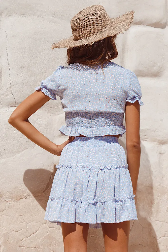 Powdered Snow Crop Top Blue