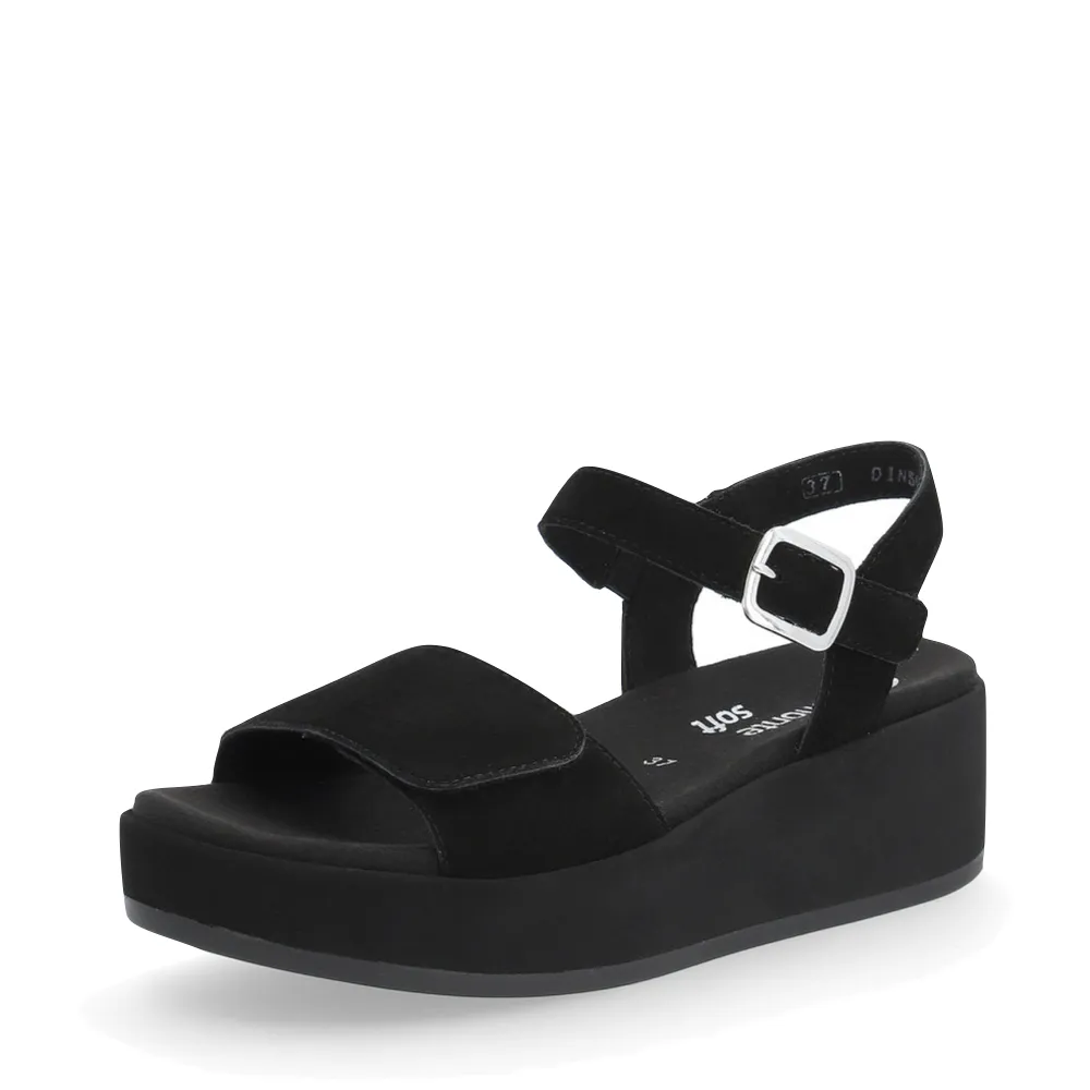 Remonte Women's 50 Platform Wedge Sandal (Black)