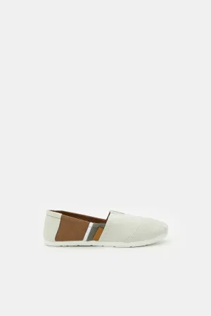 Senior Boys White Embellished Slip On