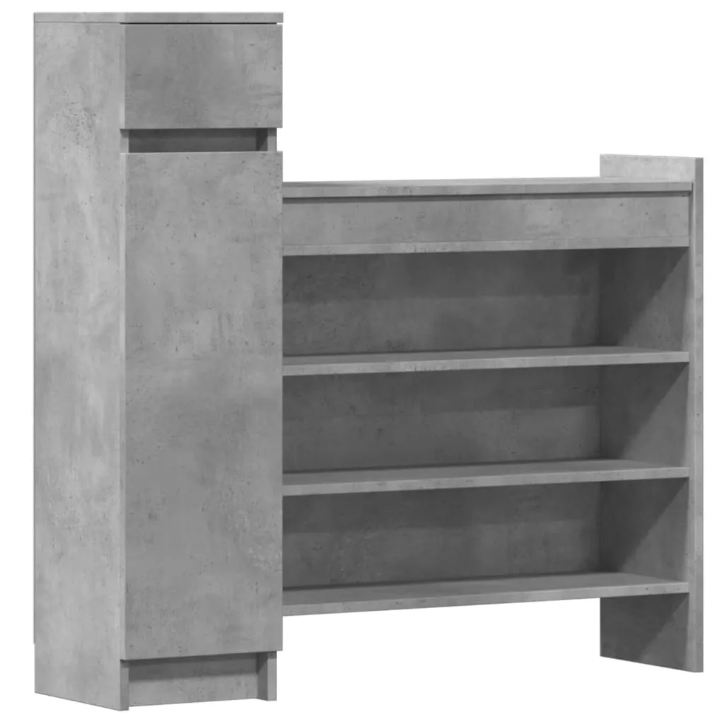 Shoe Cabinet Concrete Grey 100.5x28x100 cm Engineered Wood