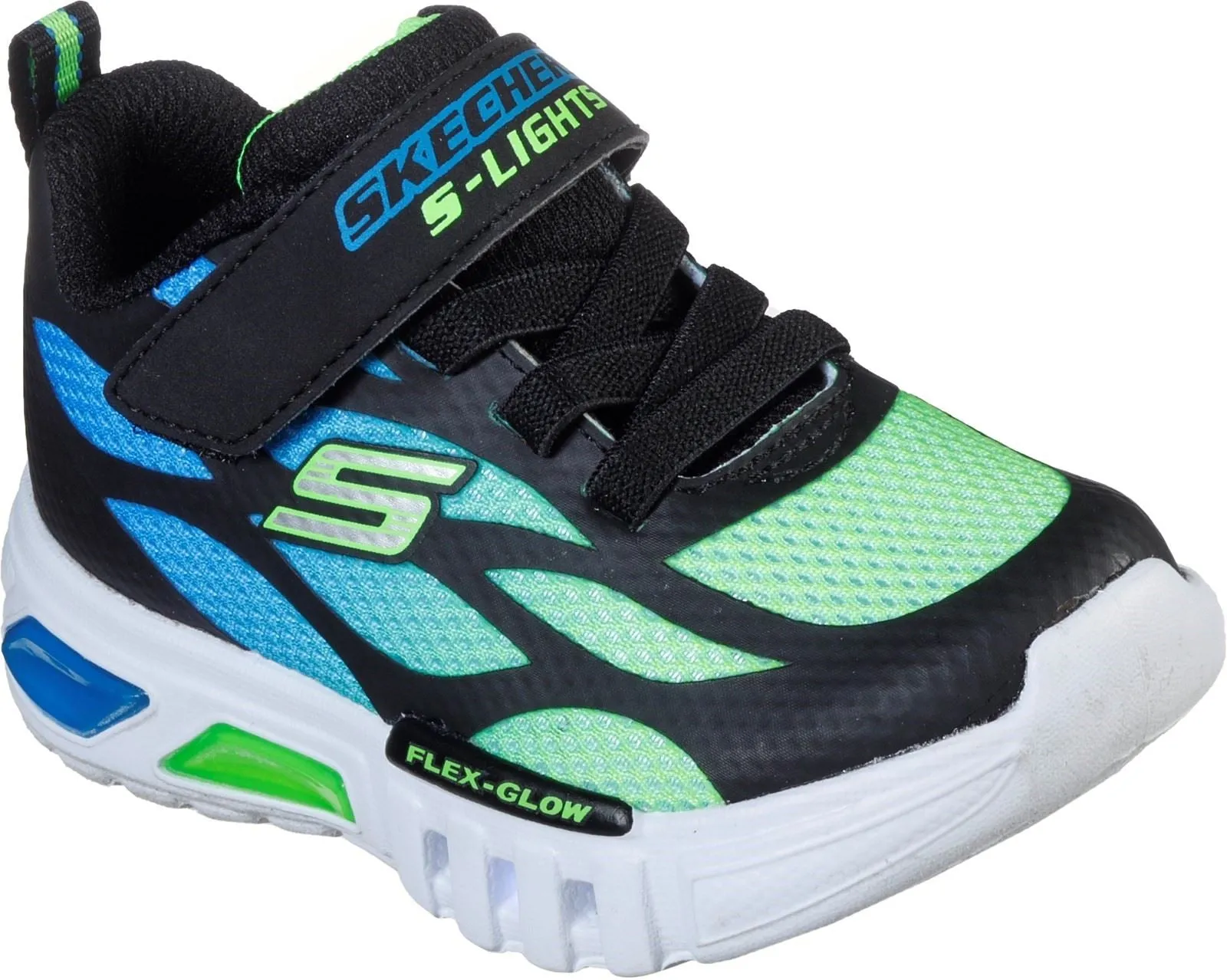 Skechers Flex-Glow Dezlom Sports Shoes Childrens Sports in Black/Lime