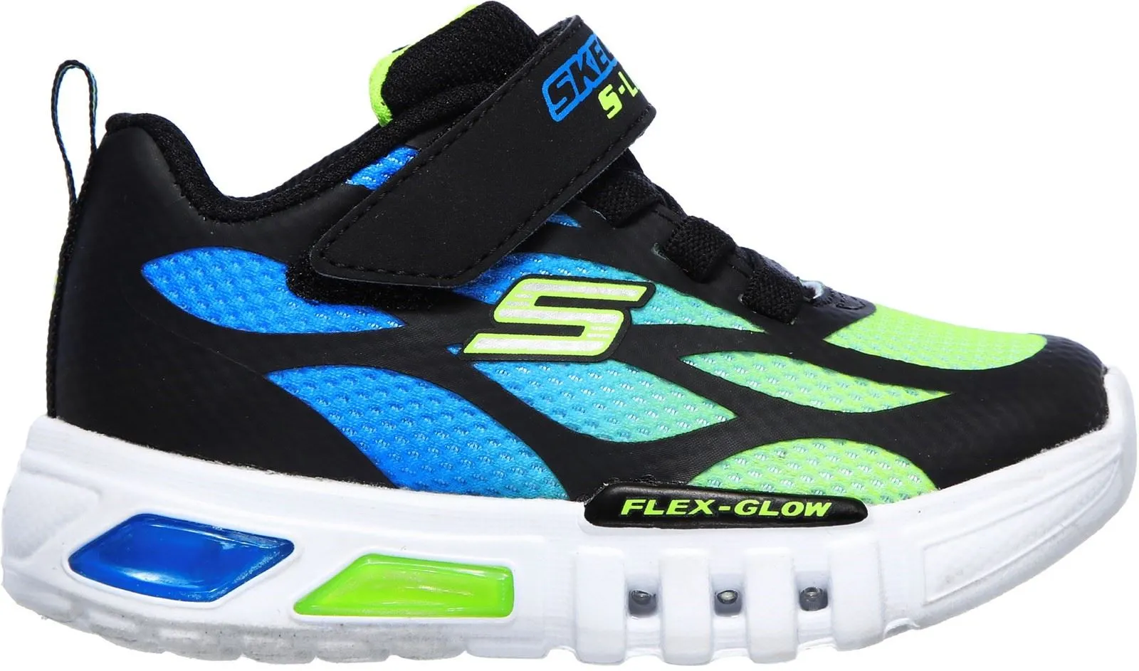 Skechers Flex-Glow Dezlom Sports Shoes Childrens Sports in Black/Lime