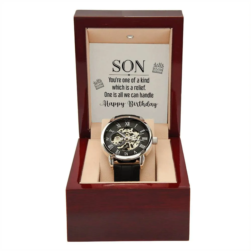 Son - you're one of a kind, Men's Openwork Watch