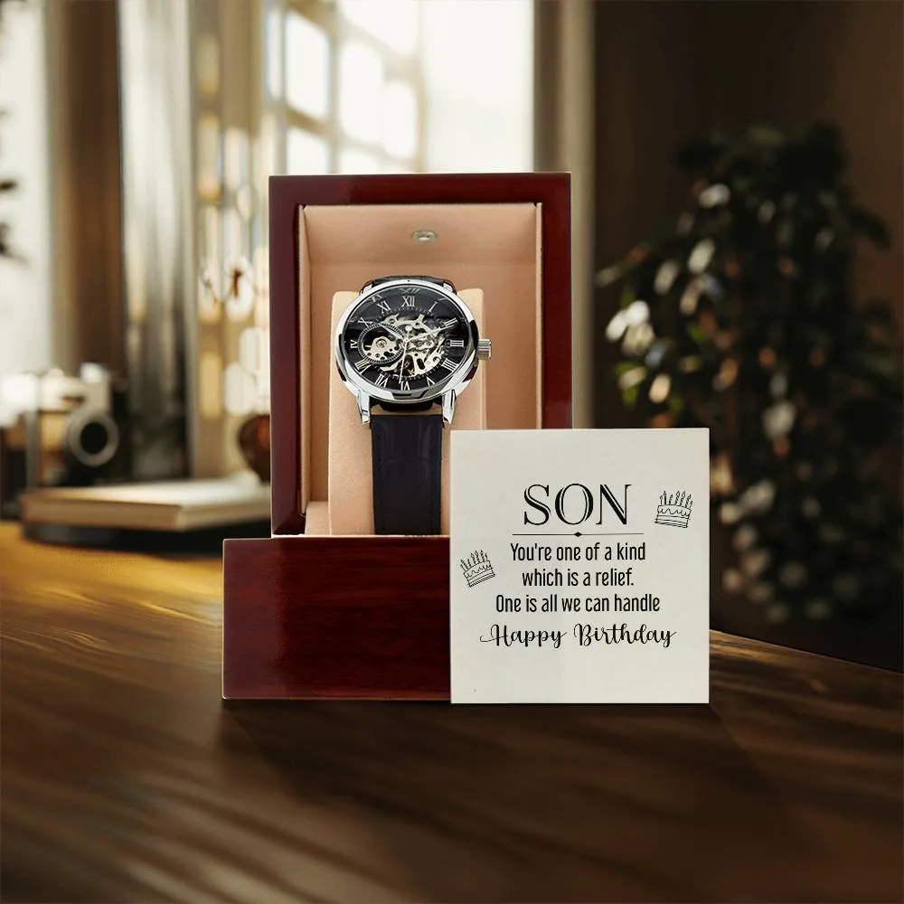 Son - you're one of a kind, Men's Openwork Watch